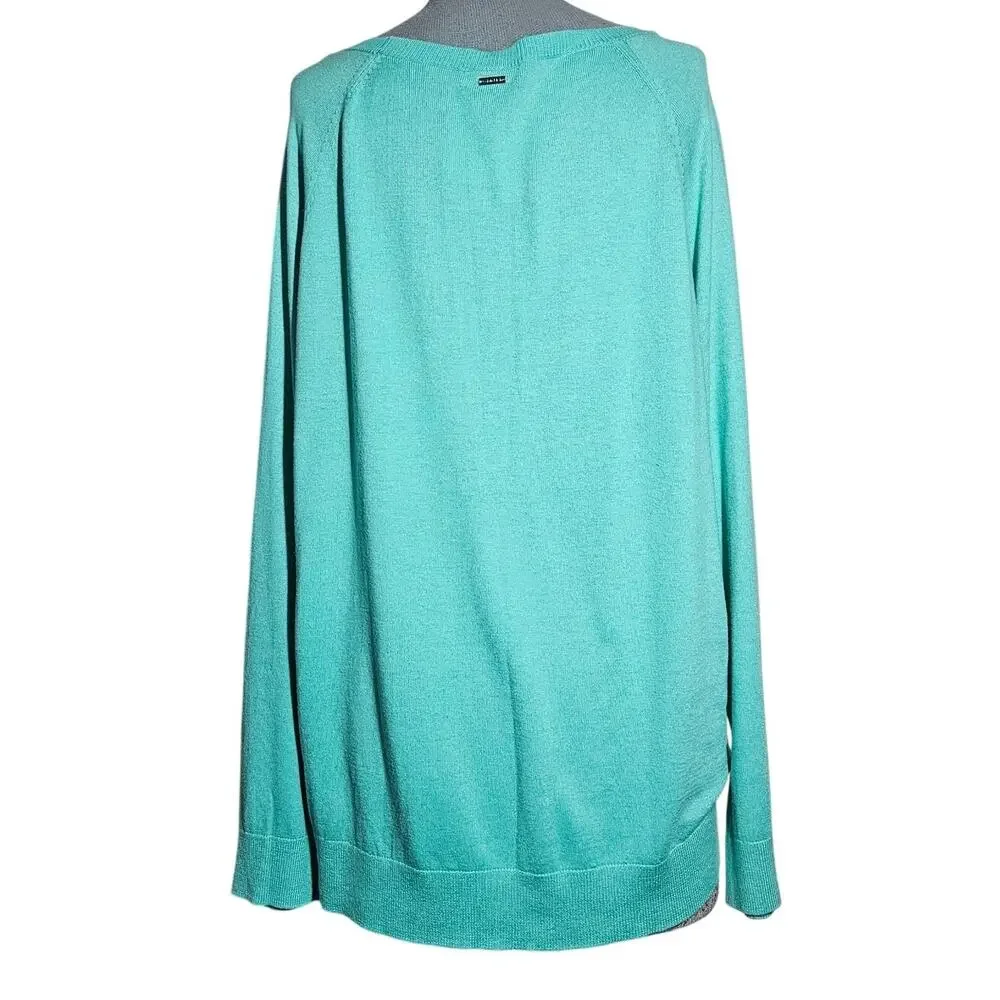 Calvin Klein Green Zipper Detail Cotton Blend Sweater Size XL